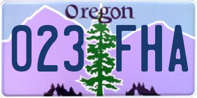 OR license plate 023FHA