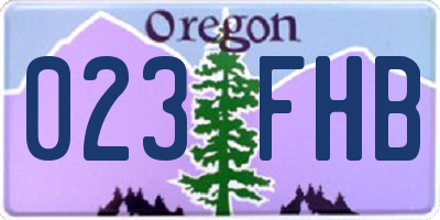 OR license plate 023FHB