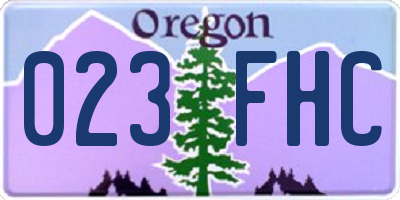 OR license plate 023FHC