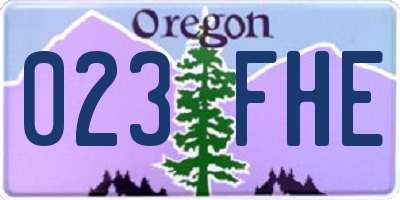 OR license plate 023FHE