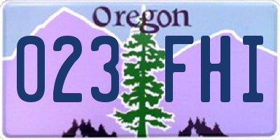 OR license plate 023FHI