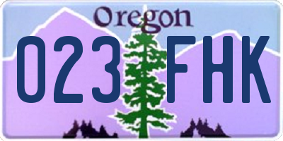 OR license plate 023FHK