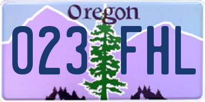 OR license plate 023FHL