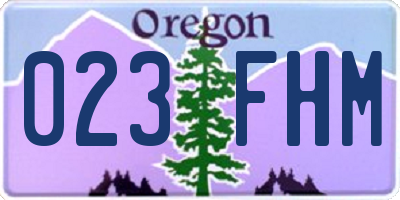 OR license plate 023FHM