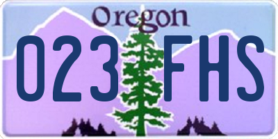 OR license plate 023FHS