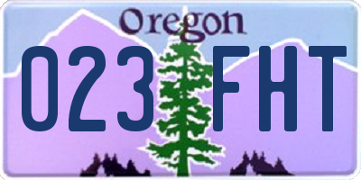 OR license plate 023FHT