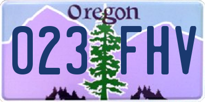 OR license plate 023FHV