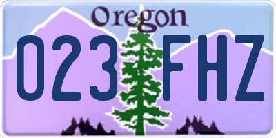 OR license plate 023FHZ