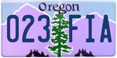 OR license plate 023FIA