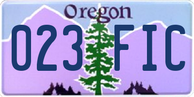OR license plate 023FIC