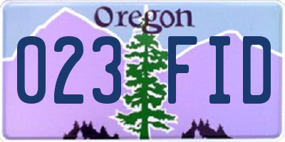 OR license plate 023FID