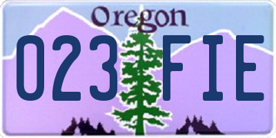 OR license plate 023FIE