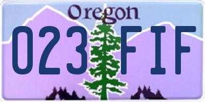 OR license plate 023FIF