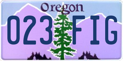OR license plate 023FIG