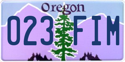 OR license plate 023FIM