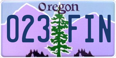 OR license plate 023FIN