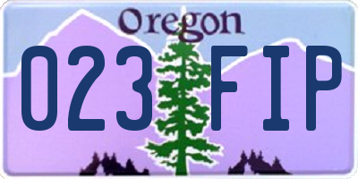 OR license plate 023FIP