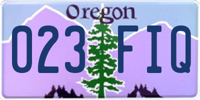 OR license plate 023FIQ