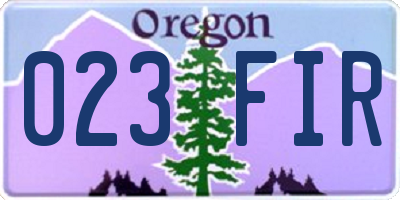 OR license plate 023FIR
