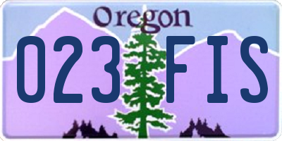 OR license plate 023FIS