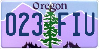 OR license plate 023FIU
