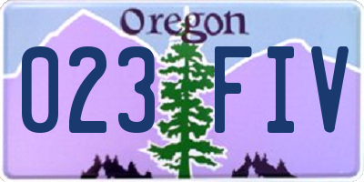 OR license plate 023FIV