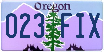 OR license plate 023FIX