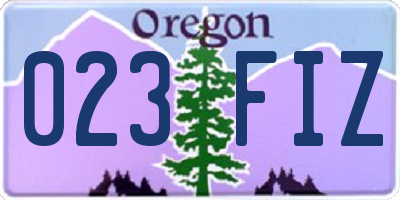 OR license plate 023FIZ