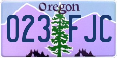 OR license plate 023FJC