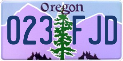 OR license plate 023FJD
