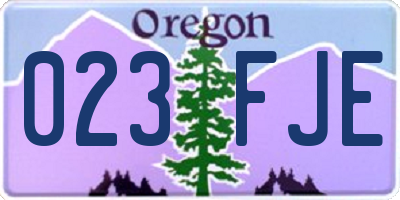 OR license plate 023FJE