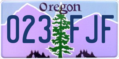 OR license plate 023FJF