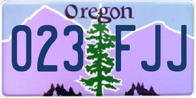 OR license plate 023FJJ