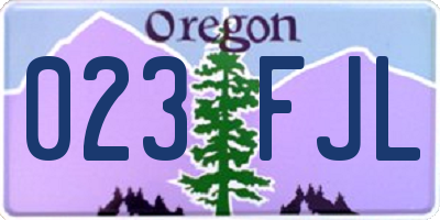 OR license plate 023FJL