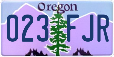OR license plate 023FJR