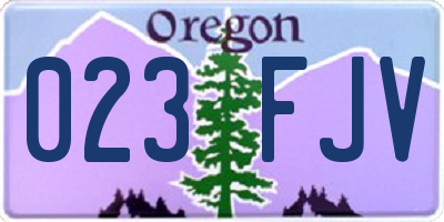 OR license plate 023FJV