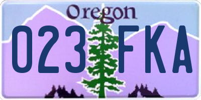 OR license plate 023FKA