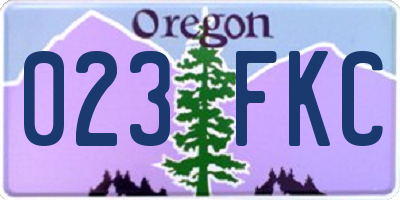 OR license plate 023FKC