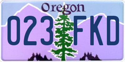 OR license plate 023FKD