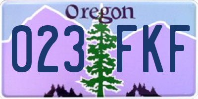 OR license plate 023FKF