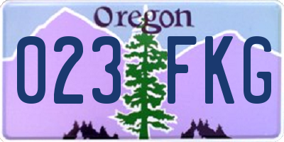 OR license plate 023FKG