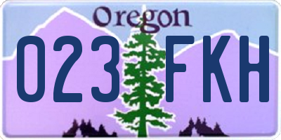 OR license plate 023FKH