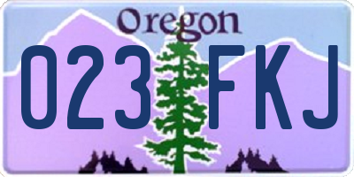 OR license plate 023FKJ