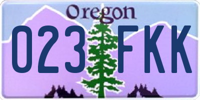 OR license plate 023FKK