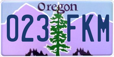 OR license plate 023FKM