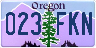 OR license plate 023FKN