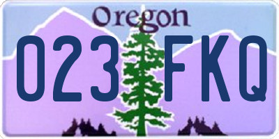 OR license plate 023FKQ