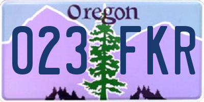 OR license plate 023FKR