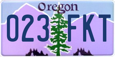 OR license plate 023FKT
