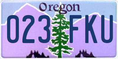 OR license plate 023FKU